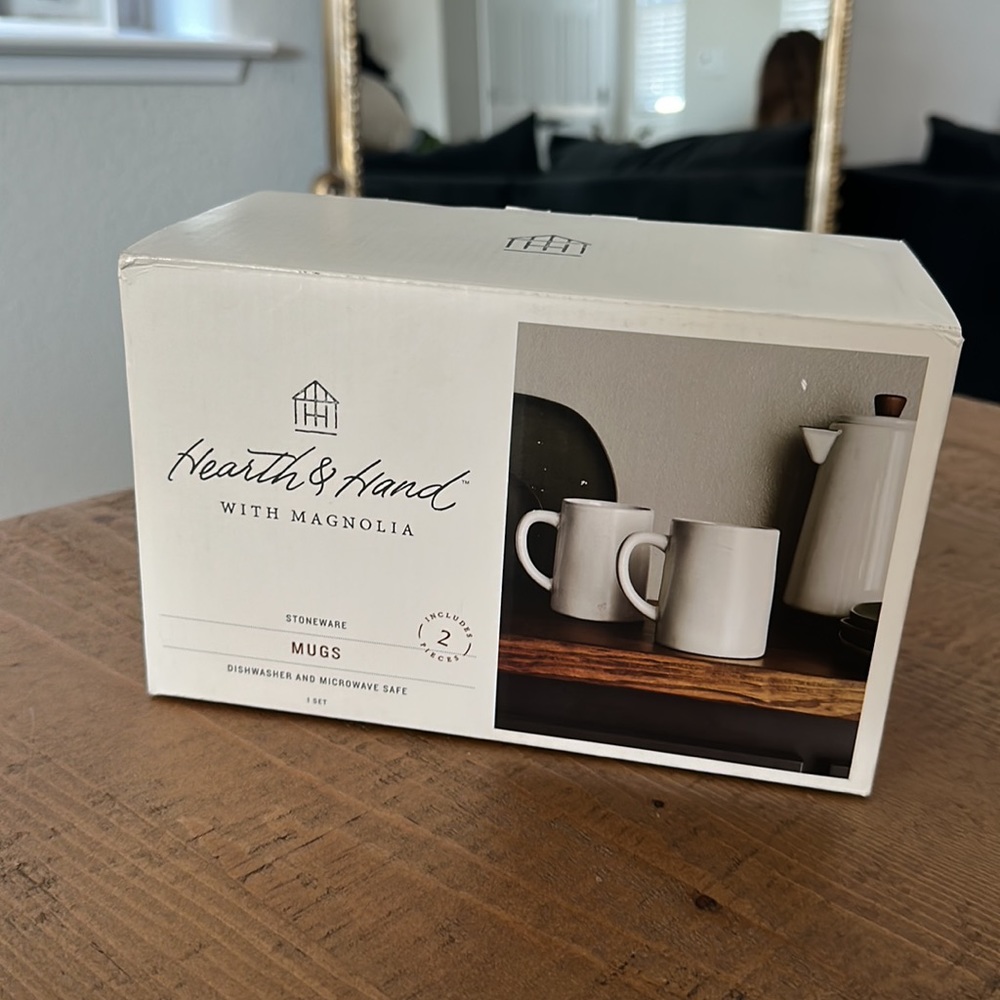 NIB HEARTH & HAND STONEWARE MUGS (set of 2)